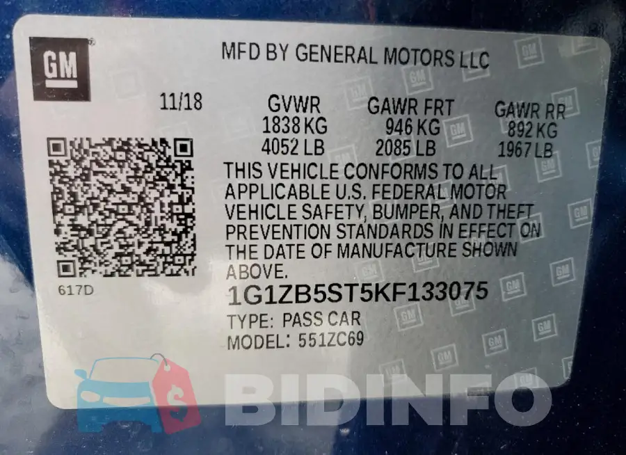 1G1ZB5ST5KF133075 Photo# 12