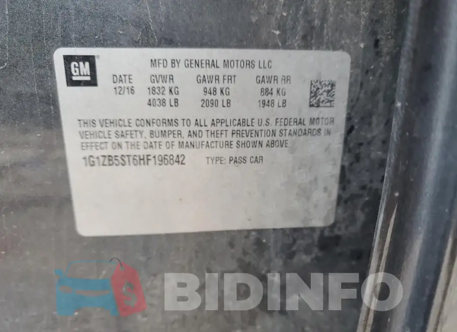 1G1ZB5ST6HF196842 Photo# 13