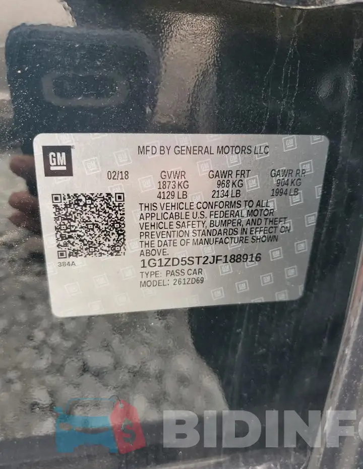 1G1ZD5ST2JF188916 Photo# 12