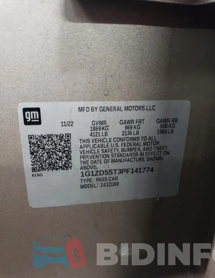 1G1ZD5ST3PF141774 Photo# 12
