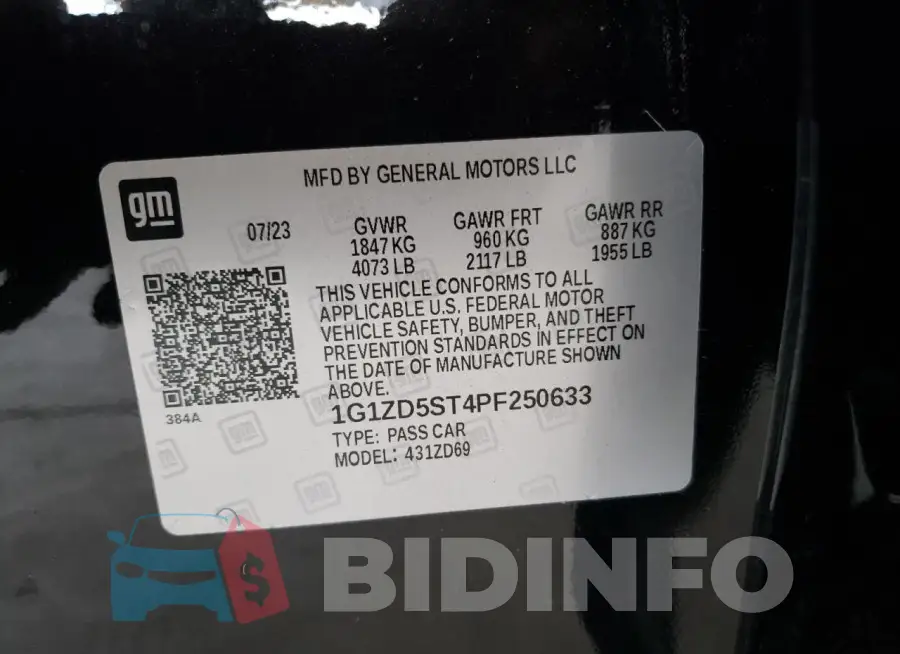 1G1ZD5ST4PF250633 Photo# 12