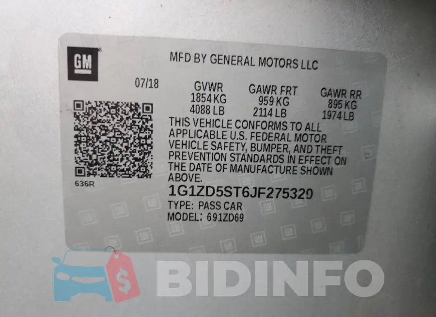 1G1ZD5ST6JF275329 Photo# 12
