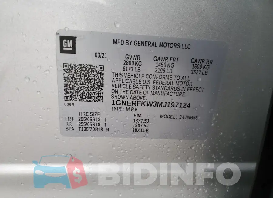 1GNERFKW3MJ197124 Photo# 13