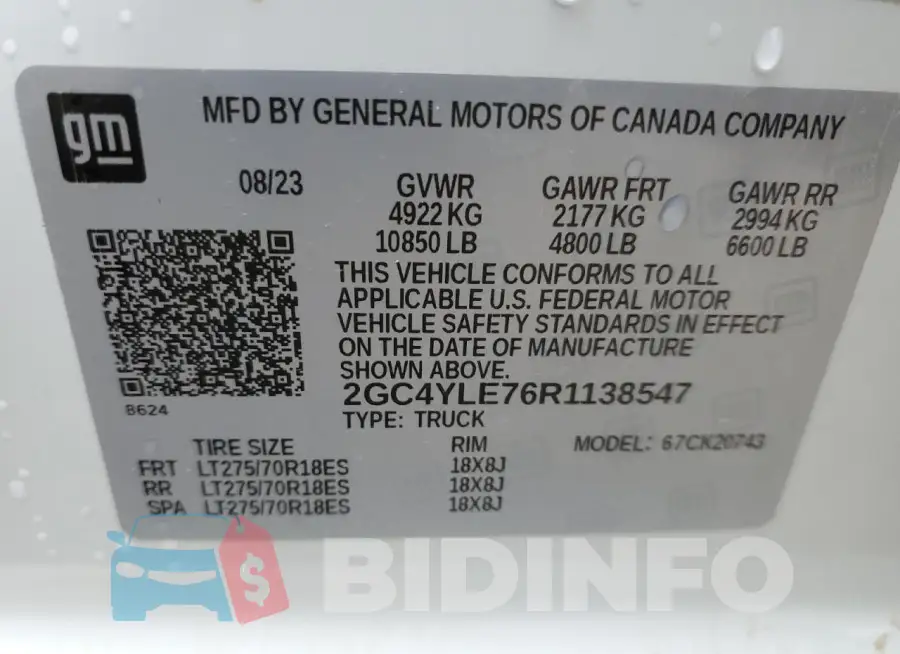 2GC4YLE76R1138547 Photo# 12