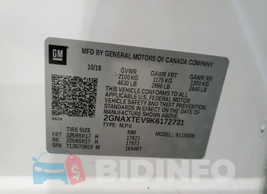 2GNAXTEV9K6172731 Photo# 12