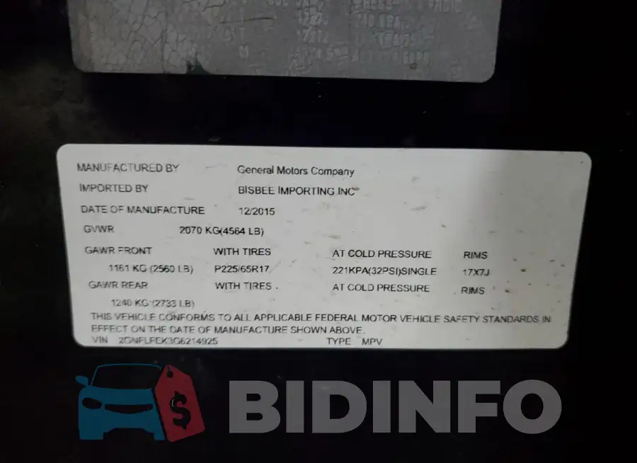 2GNFLFEK3G6214925 Photo# 13