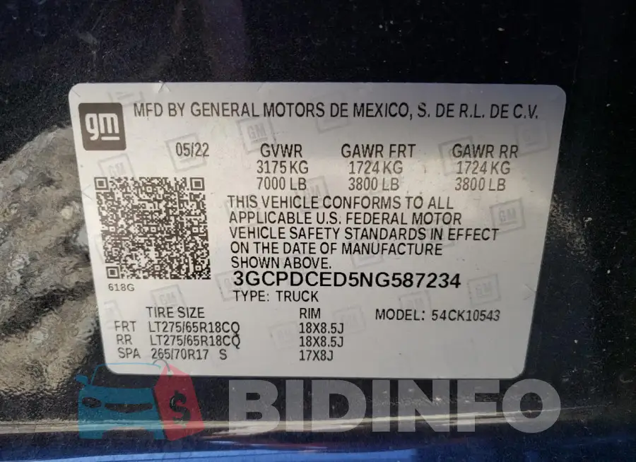 3GCPDCED5NG587234 Photo# 12