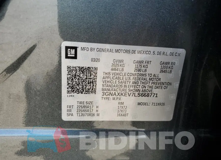 3GNAXKEV7LS668771 Photo# 13