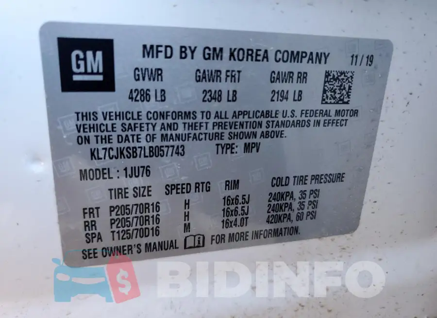 KL7CJKSB7LB057743 Photo# 14