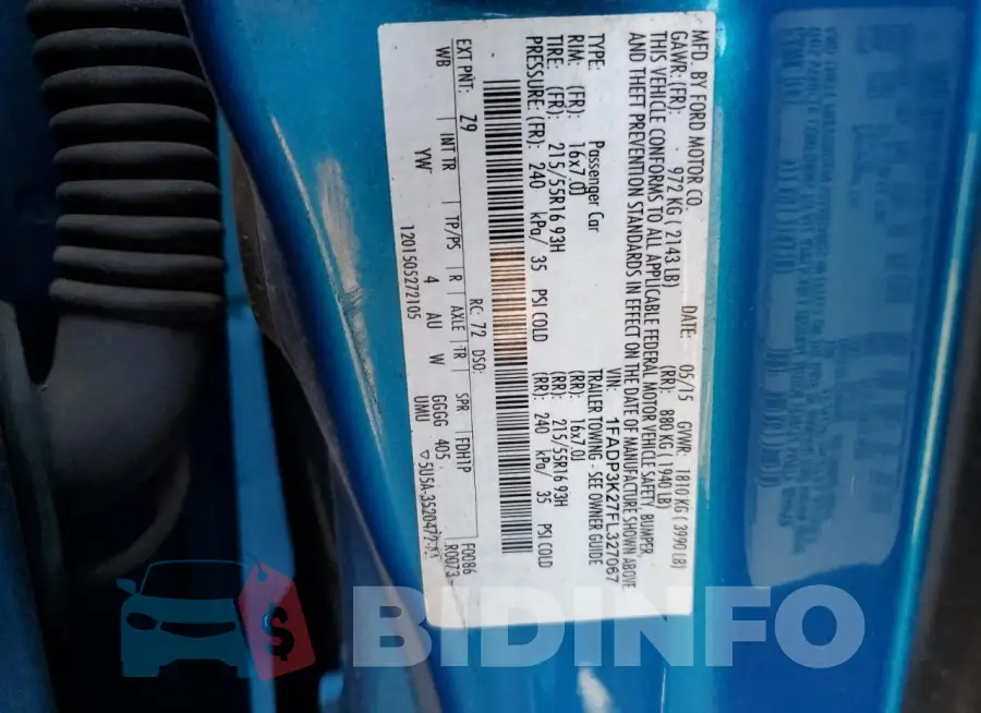 1FADP3K27FL327067 Photo# 12