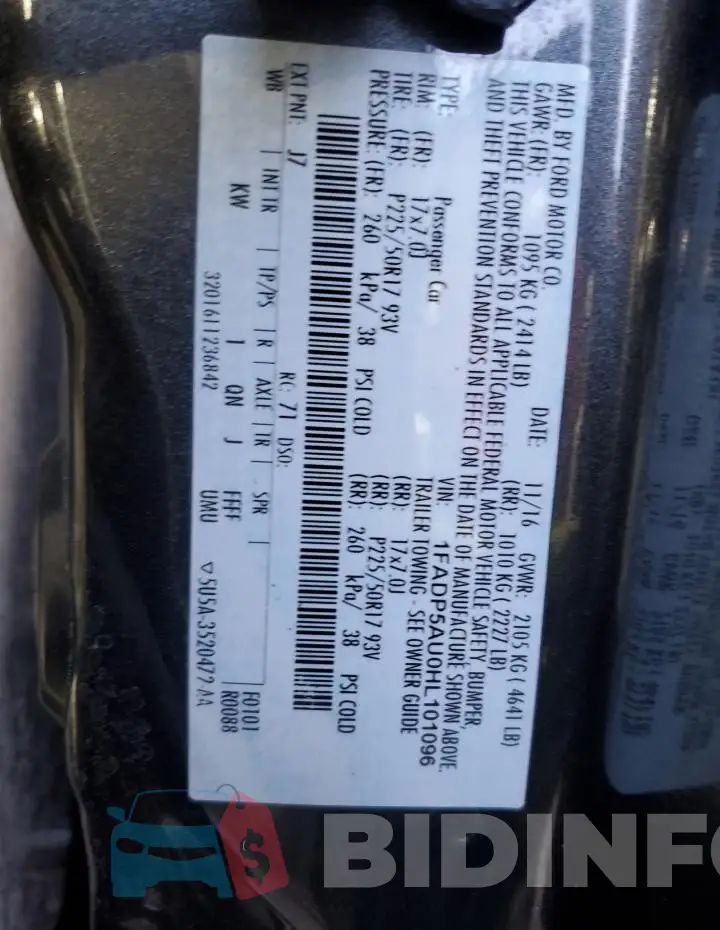 1FADP5AU0HL101096 Photo# 12
