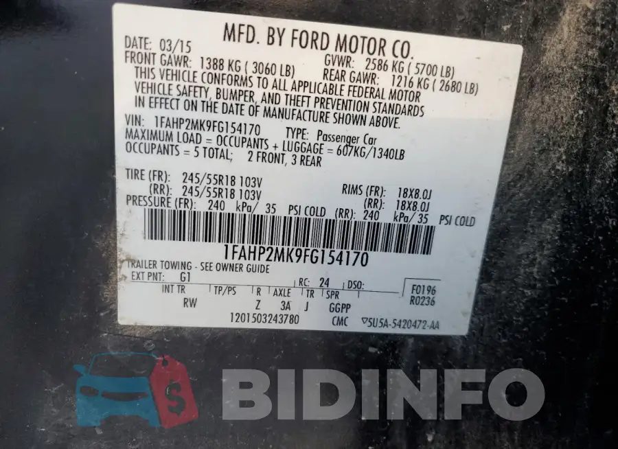 1FAHP2MK9FG154170 Photo# 12