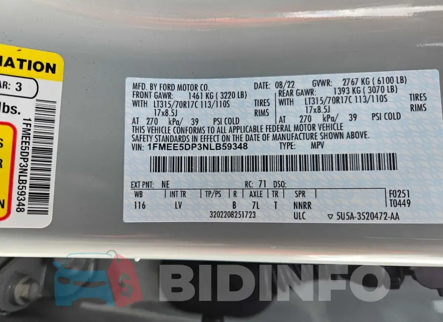 1FMEE5DP3NLB59348 Photo# 10