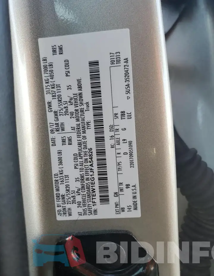 1FTEW1EG1JFA54826 Photo# 12