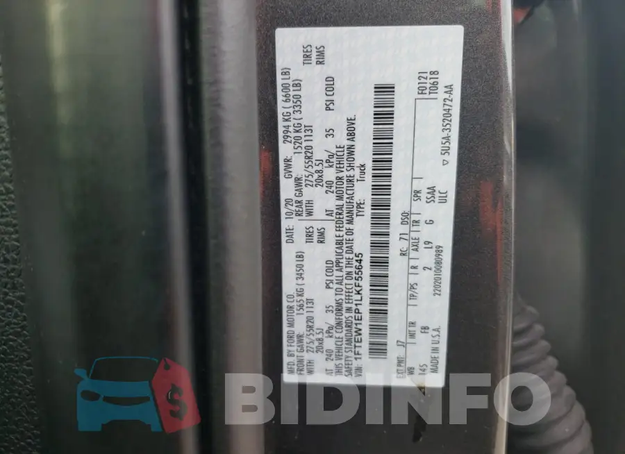 1FTEW1EP1LKF55645 Photo# 12