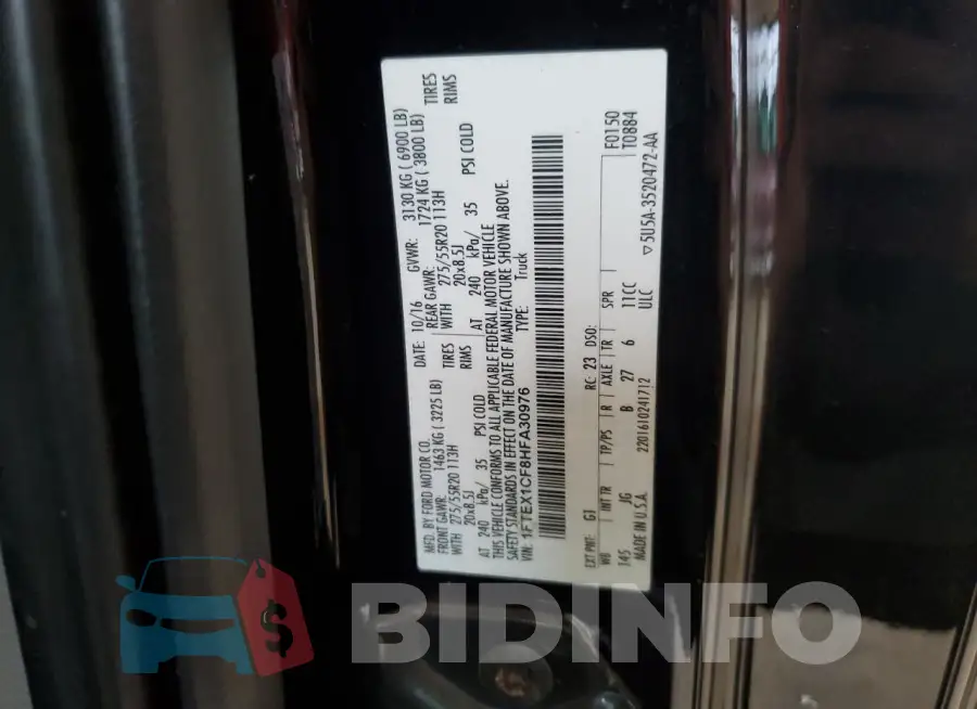 1FTEX1CF8HFA30976 Photo# 12