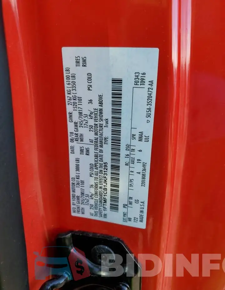 1FTMF1CB1JKF31295 Photo# 12