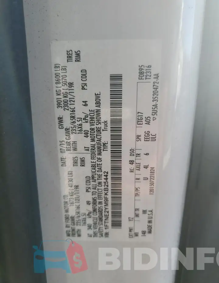 1FTNE2YM9FKB25442 Photo# 12