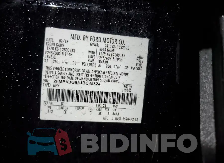 2FMPK3G95JBC45824 Photo# 13