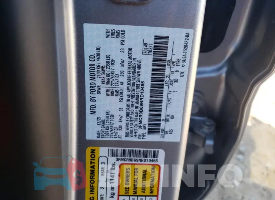 3FMCR9B69NRD10465 Photo# 13