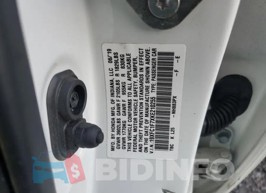 19XFC1F7XKE210255 Photo# 12