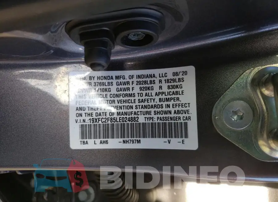19XFC2F85LE024882 Photo# 13