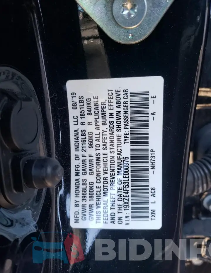 19XZE4F53LE000976 Photo# 12
