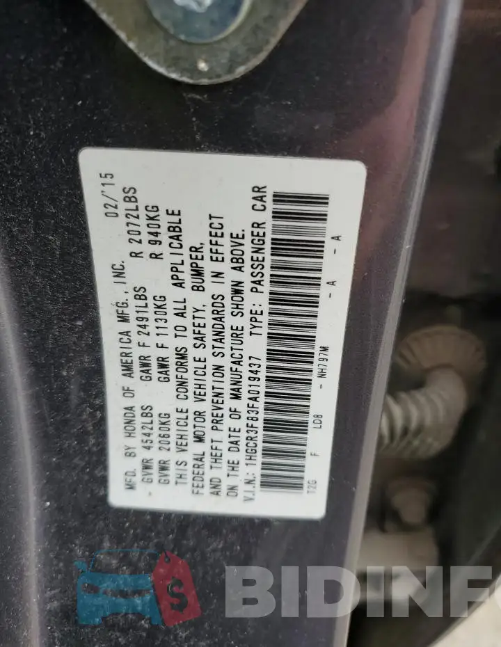 1HGCR3F83FA019437 Photo# 13