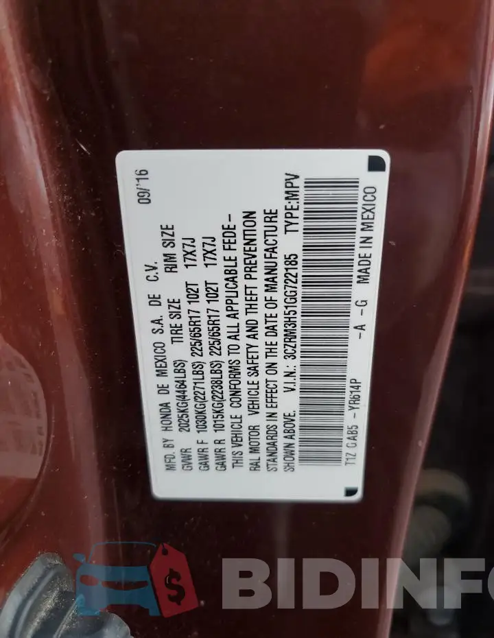 3CZRM3H51GG722185 Photo# 12