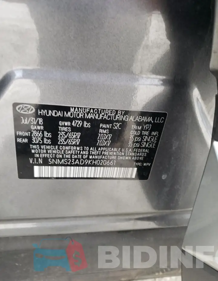 5NMS23AD9KH020661 Photo# 13