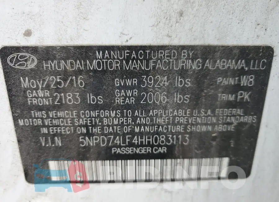 5NPD74LF4HH083113 Photo# 12