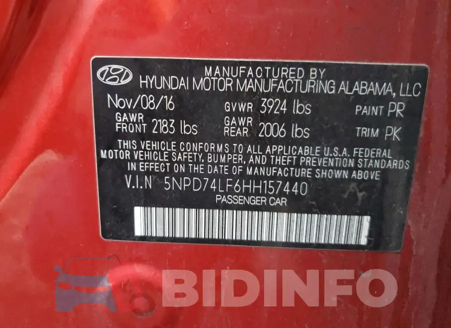 5NPD74LF6HH157440 Photo# 12