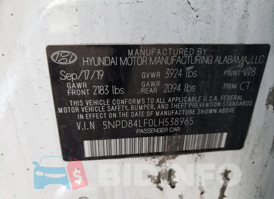 5NPD84LF0LH538965 Photo# 13