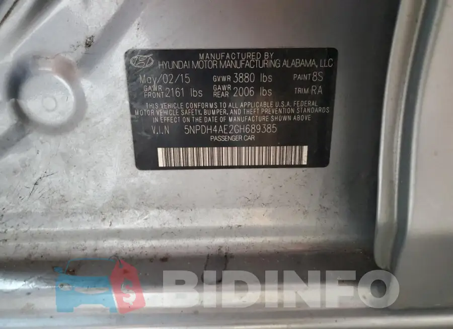 5NPDH4AE2GH689385 Photo# 12