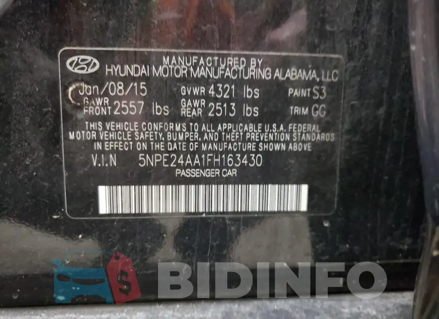 5NPE24AA1FH163430 Photo# 12