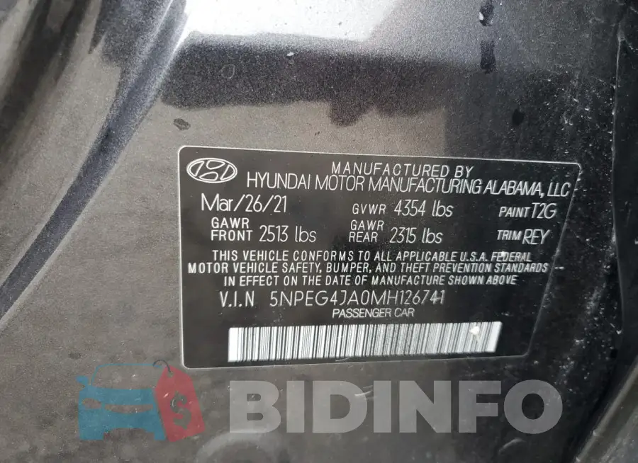5NPEG4JA0MH126741 Photo# 12
