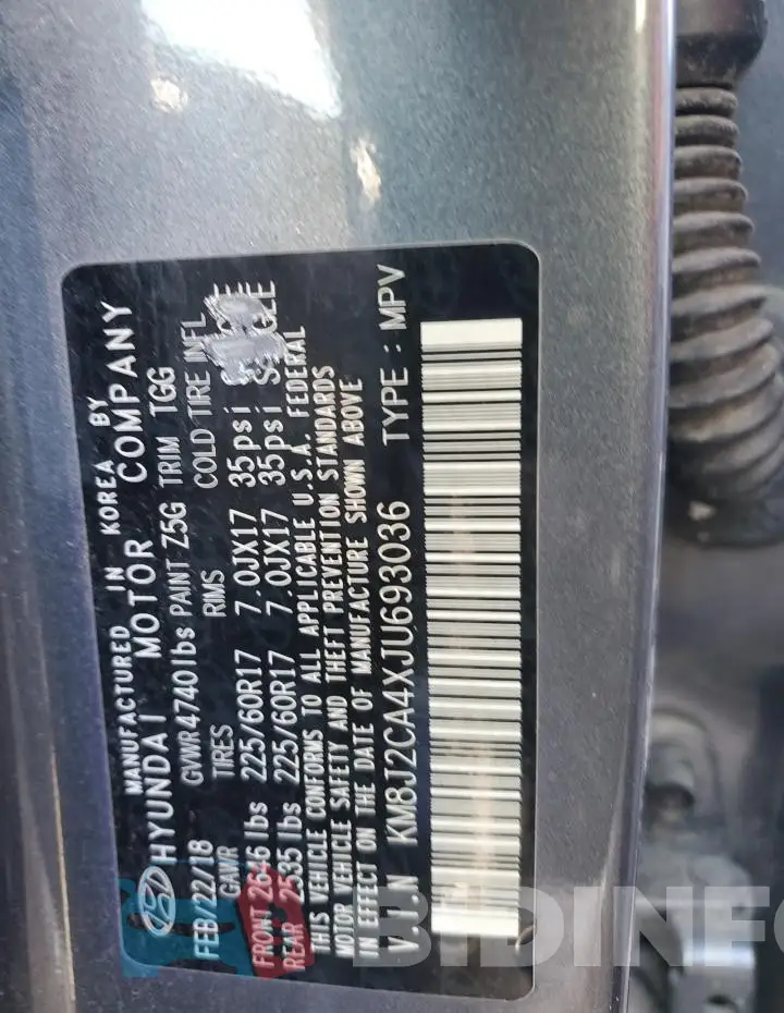 KM8J2CA4XJU693036 Photo# 13