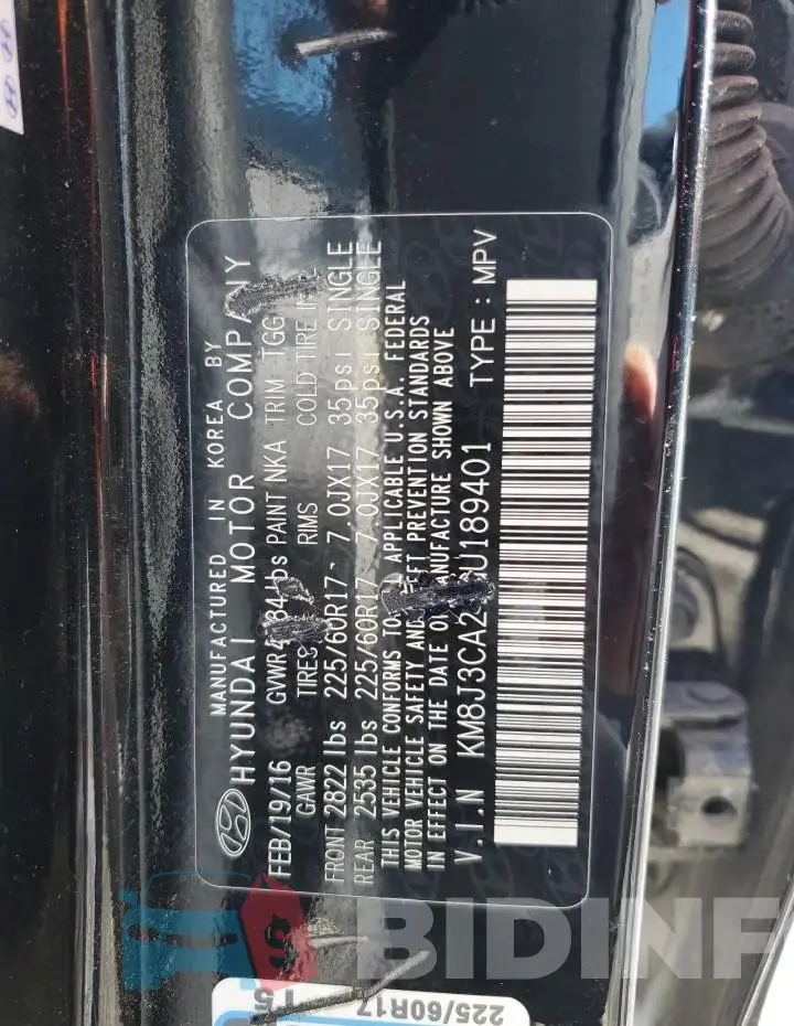 KM8J3CA21GU189401 Photo# 13