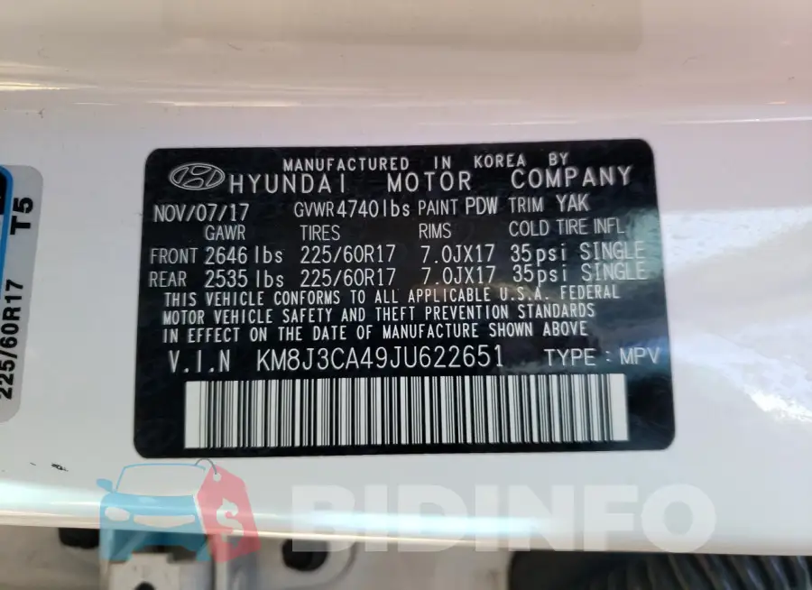 KM8J3CA49JU622651 Photo# 13