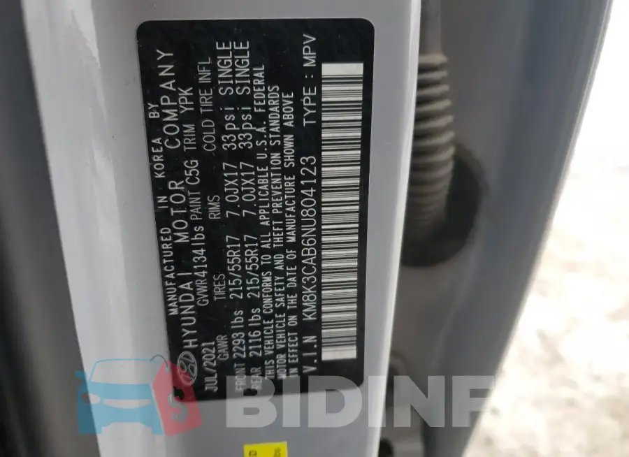 KM8K3CAB6NU804123 Photo# 12