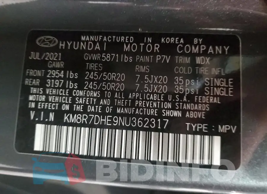 KM8R7DHE9NU362317 Photo# 14