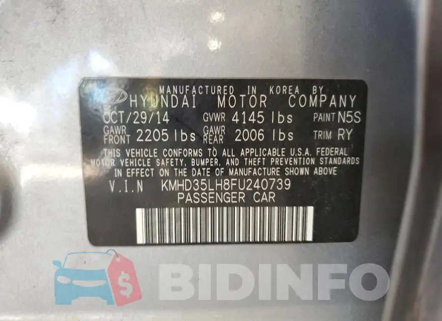 KMHD35LH8FU240739 Photo# 13