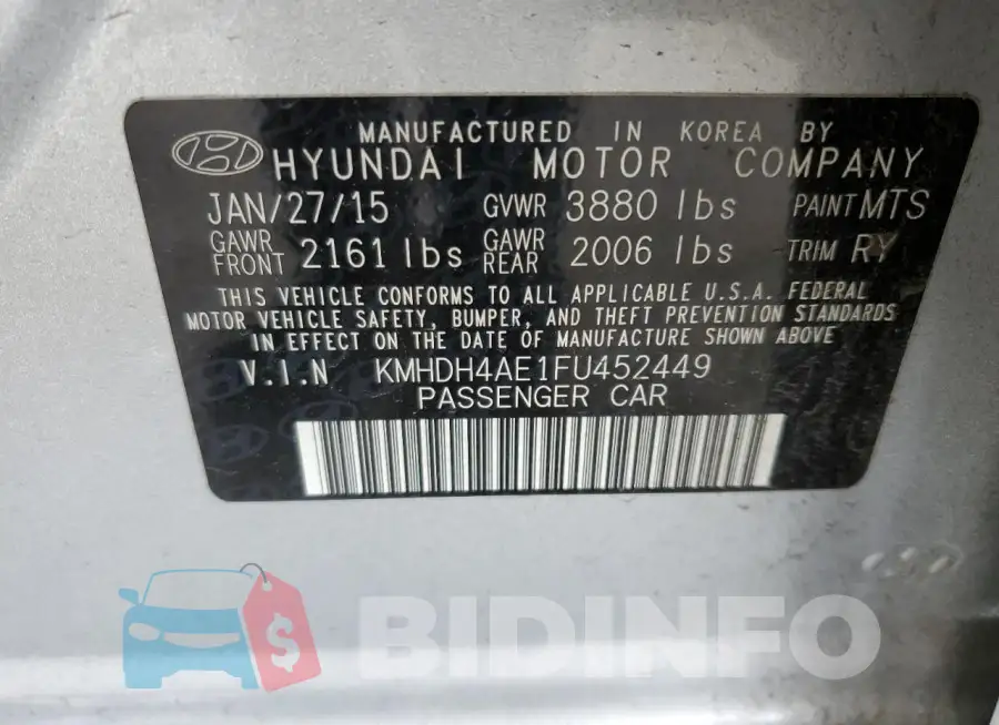 KMHDH4AE1FU452449 Photo# 12