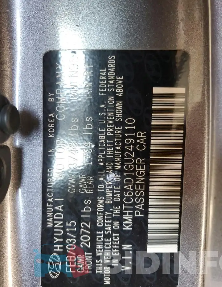 KMHTC6AD1GU249110 Photo# 12