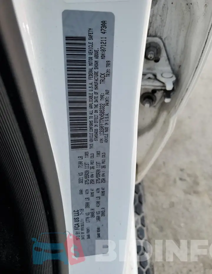1C6SRFFT7KN585322 Photo# 12