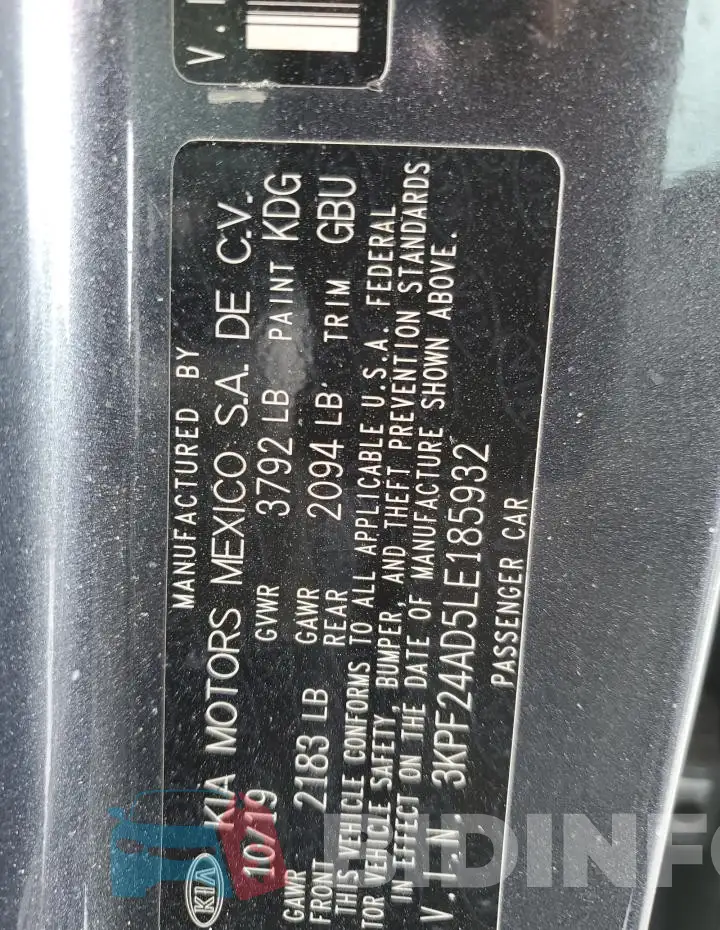 3KPF24AD5LE185932 Photo# 12