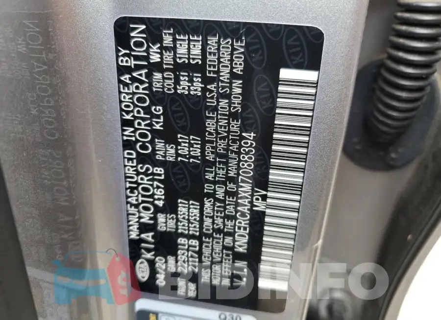 KNDERCAAXM7088394 Photo# 14
