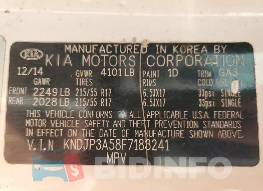 KNDJP3A58F7183241 Photo# 12