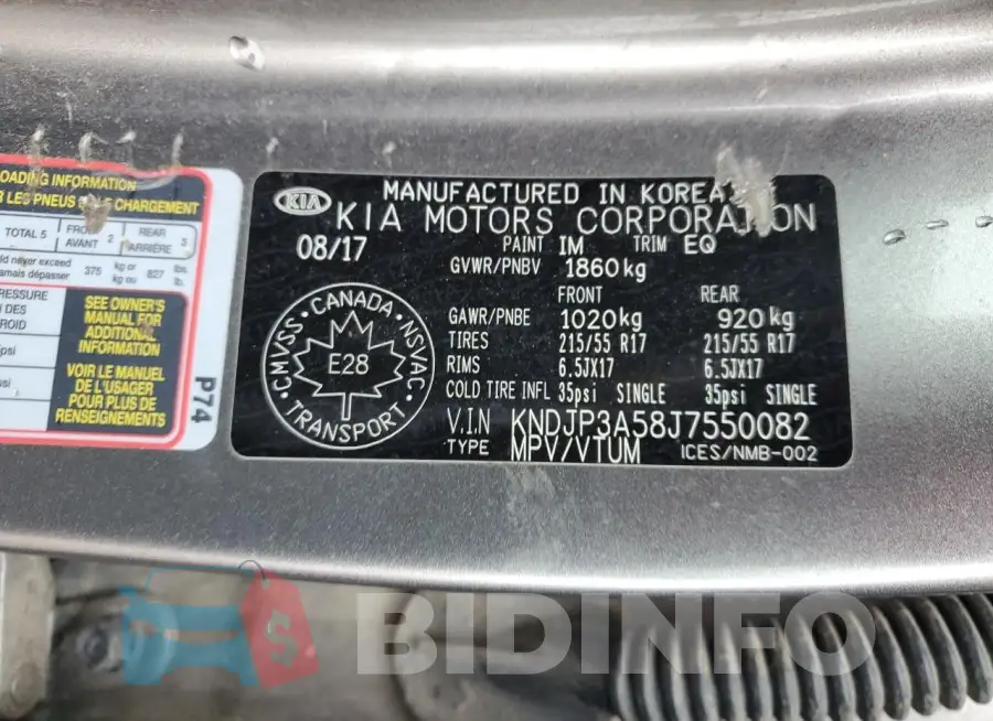 KNDJP3A58J7550082 Photo# 13