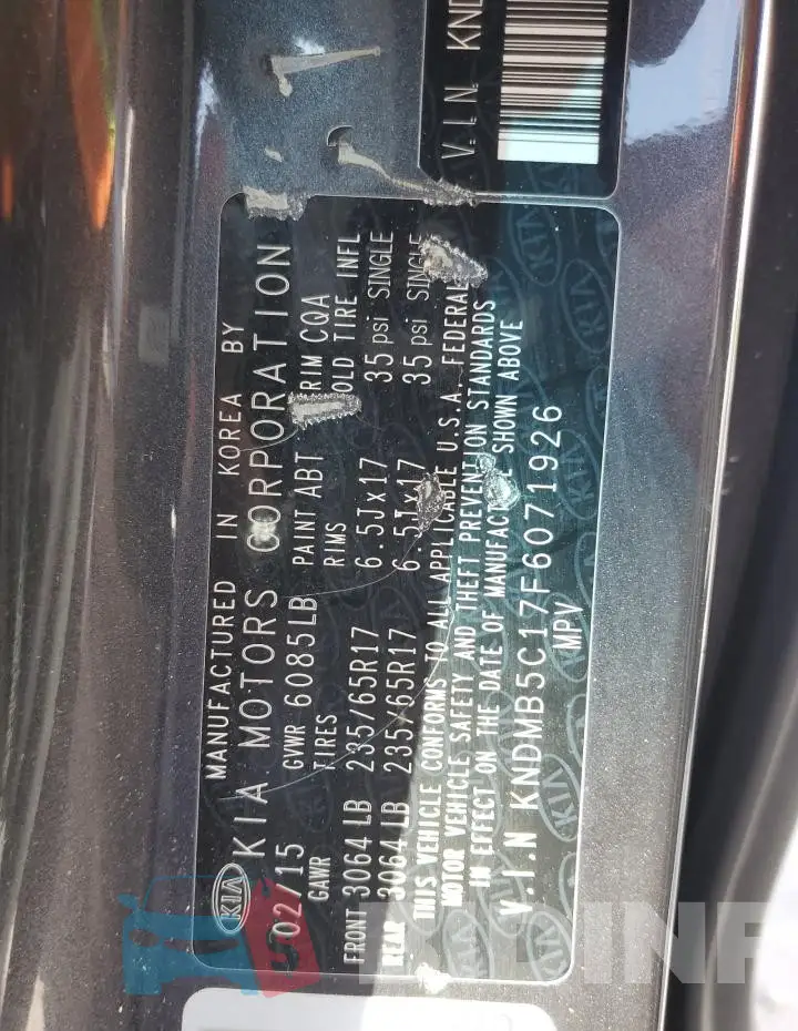 KNDMB5C17F6071926 Photo# 13